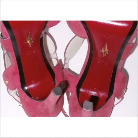 Cesare Paciotti Plexi Suede High Heels 37.5 - Picture 8 of 8